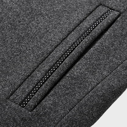 VogeLuxe | Men’s Mandarin Collar Quilted-Lining Tailored Coat 6