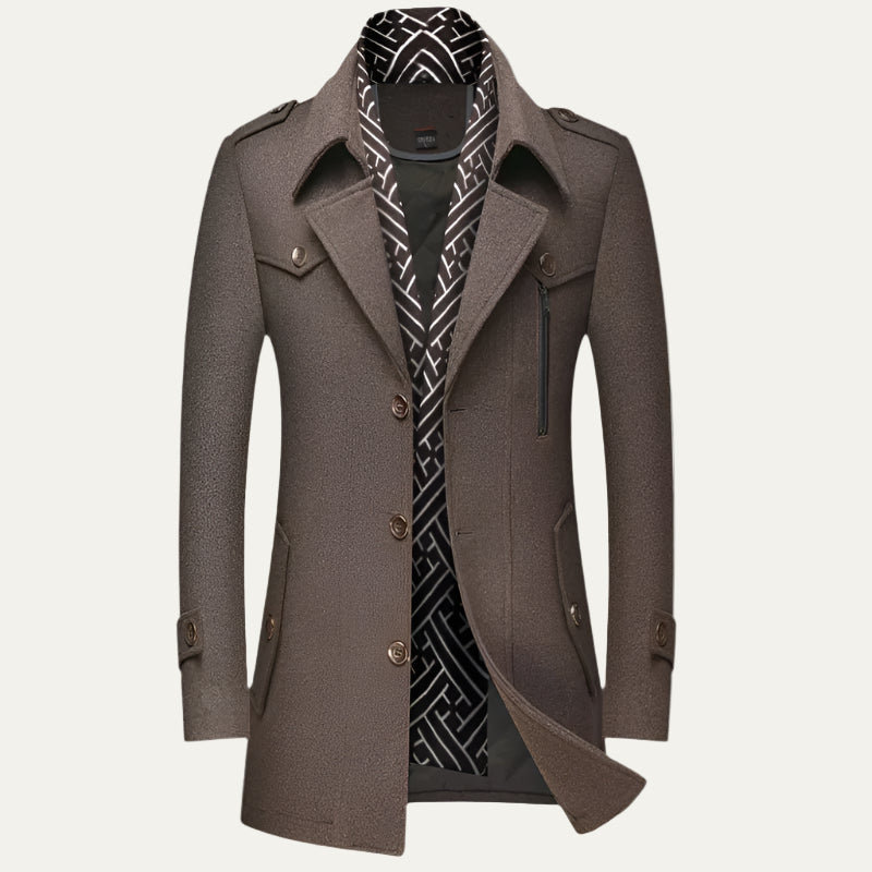 VogeLuxe | Men’s Military-Inspired Short Peacoat 0