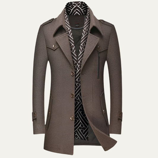 VogeLuxe | Men’s Military-Inspired Short Peacoat 0