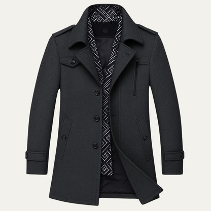 VogeLuxe | Men’s Military-Inspired Short Peacoat 2