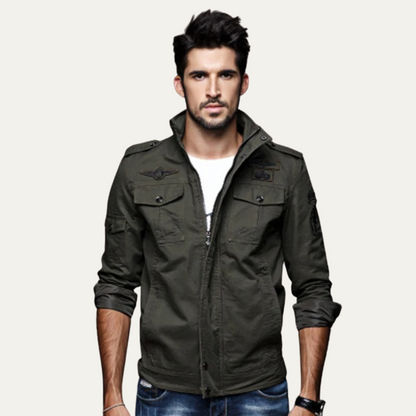 VogeLuxe | Men’s Military-Style Cotton Jacket 1
