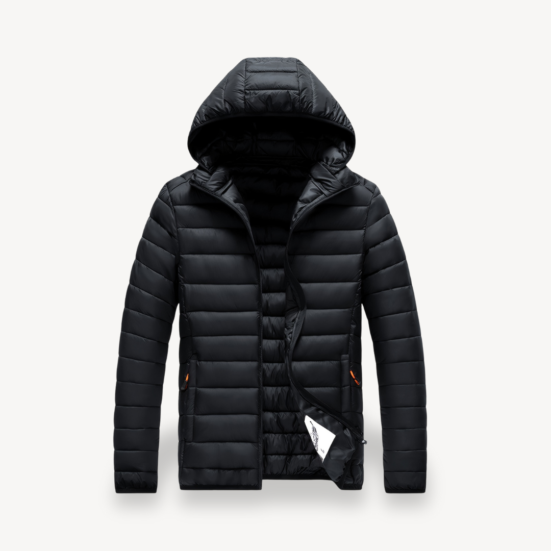 VogeLuxe | Men’s Minimalist Hooded Lightweight Puffer Jacket 1