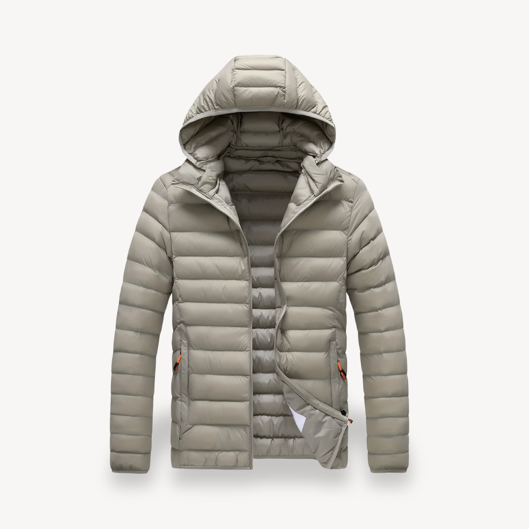 VogeLuxe | Men’s Minimalist Hooded Lightweight Puffer Jacket 2