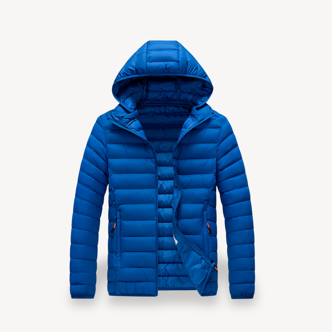 VogeLuxe | Men’s Minimalist Hooded Lightweight Puffer Jacket 4