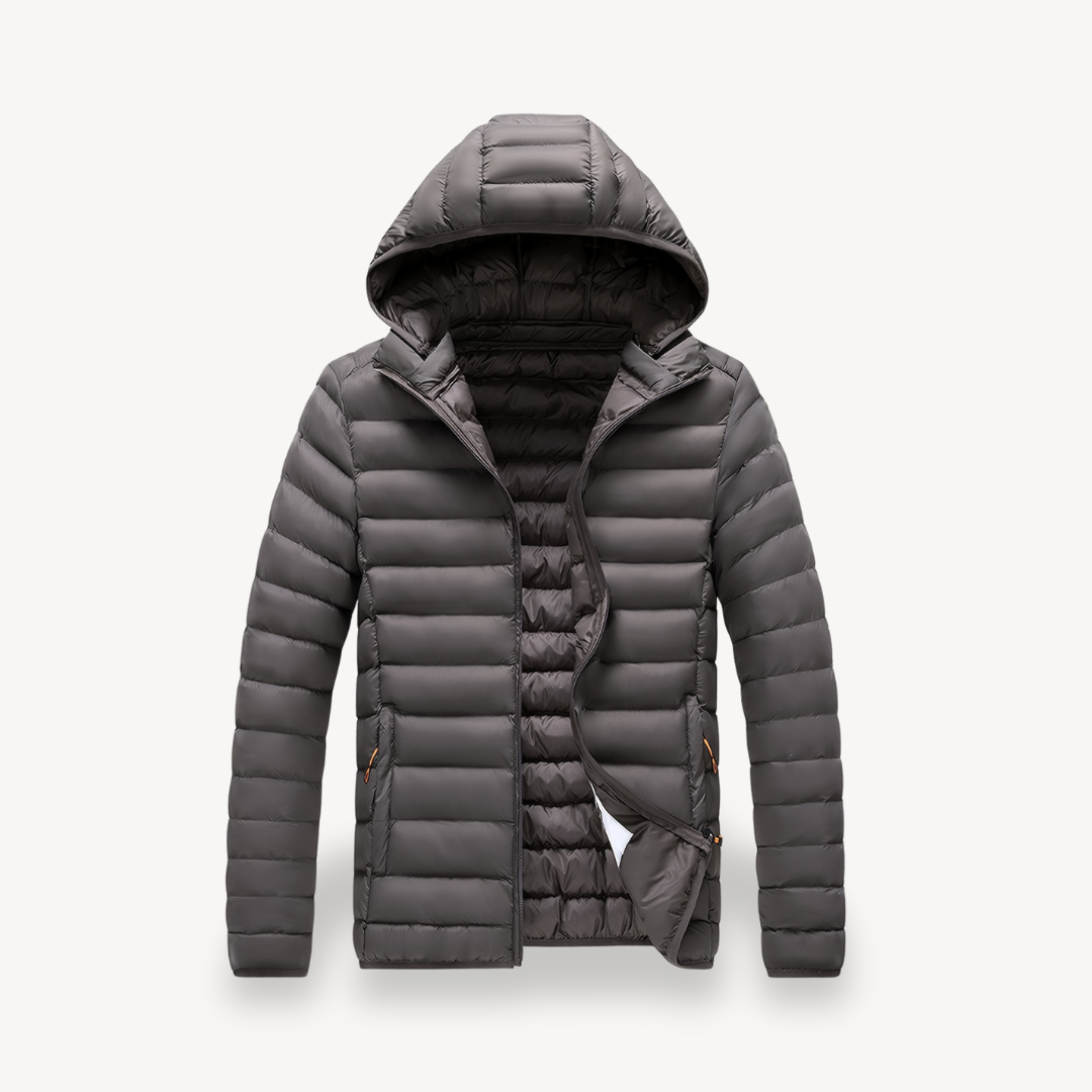 VogeLuxe | Men’s Minimalist Hooded Lightweight Puffer Jacket 7