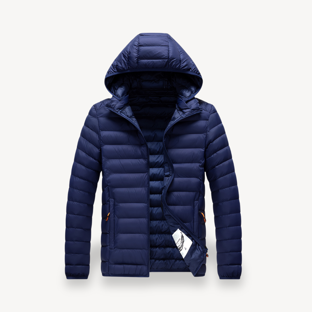 VogeLuxe | Men’s Minimalist Hooded Lightweight Puffer Jacket 8
