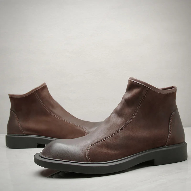 VogeLuxe | Men’s Minimalist Leather Ankle Boots 3