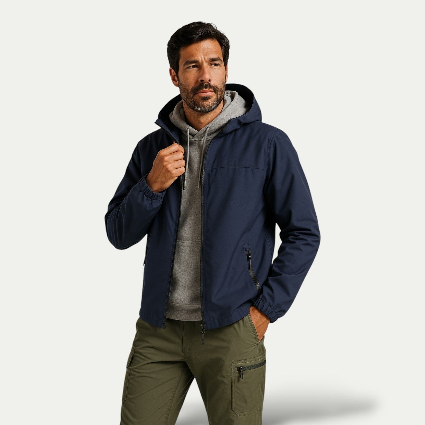 VogeLuxe | Men’s Minimalist Lightweight Hooded Windbreaker 1