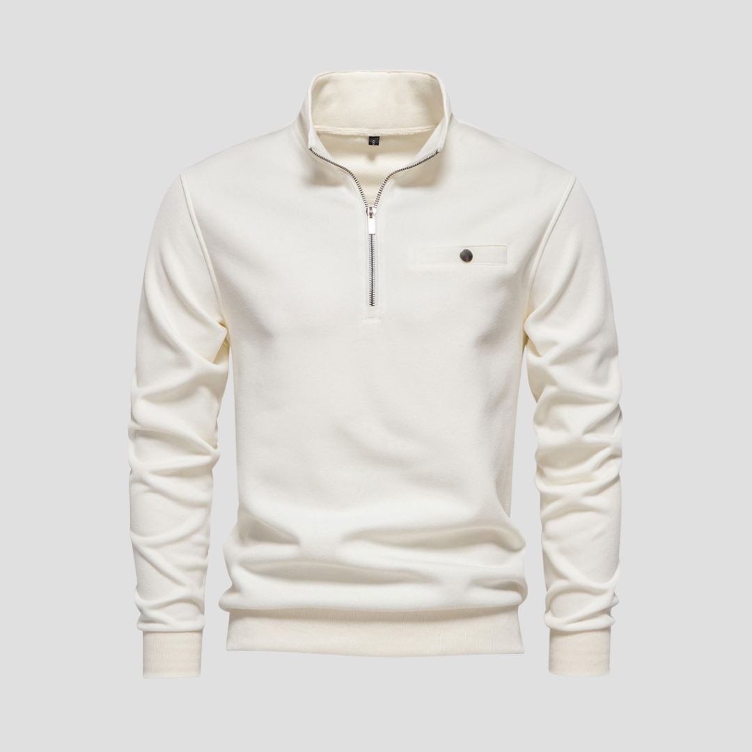 VogeLuxe | Men’s Minimalist Quarter-Zip Pullover 0