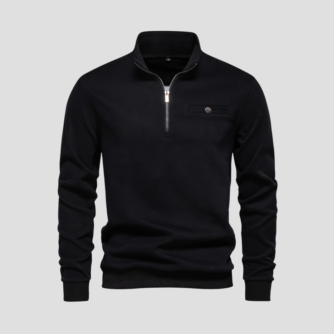 VogeLuxe | Men’s Minimalist Quarter-Zip Pullover 4