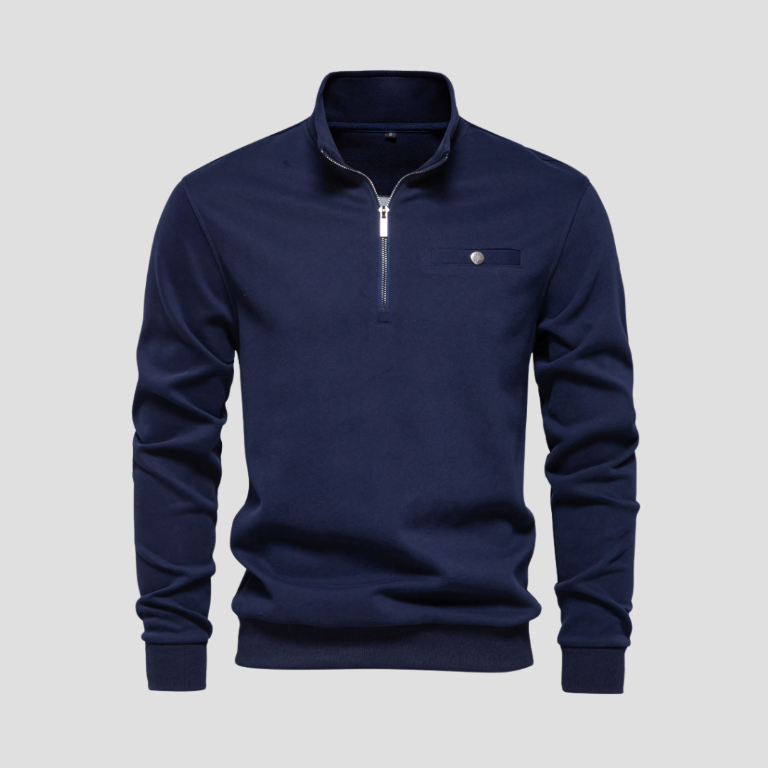 VogeLuxe | Men’s Minimalist Quarter-Zip Pullover 5