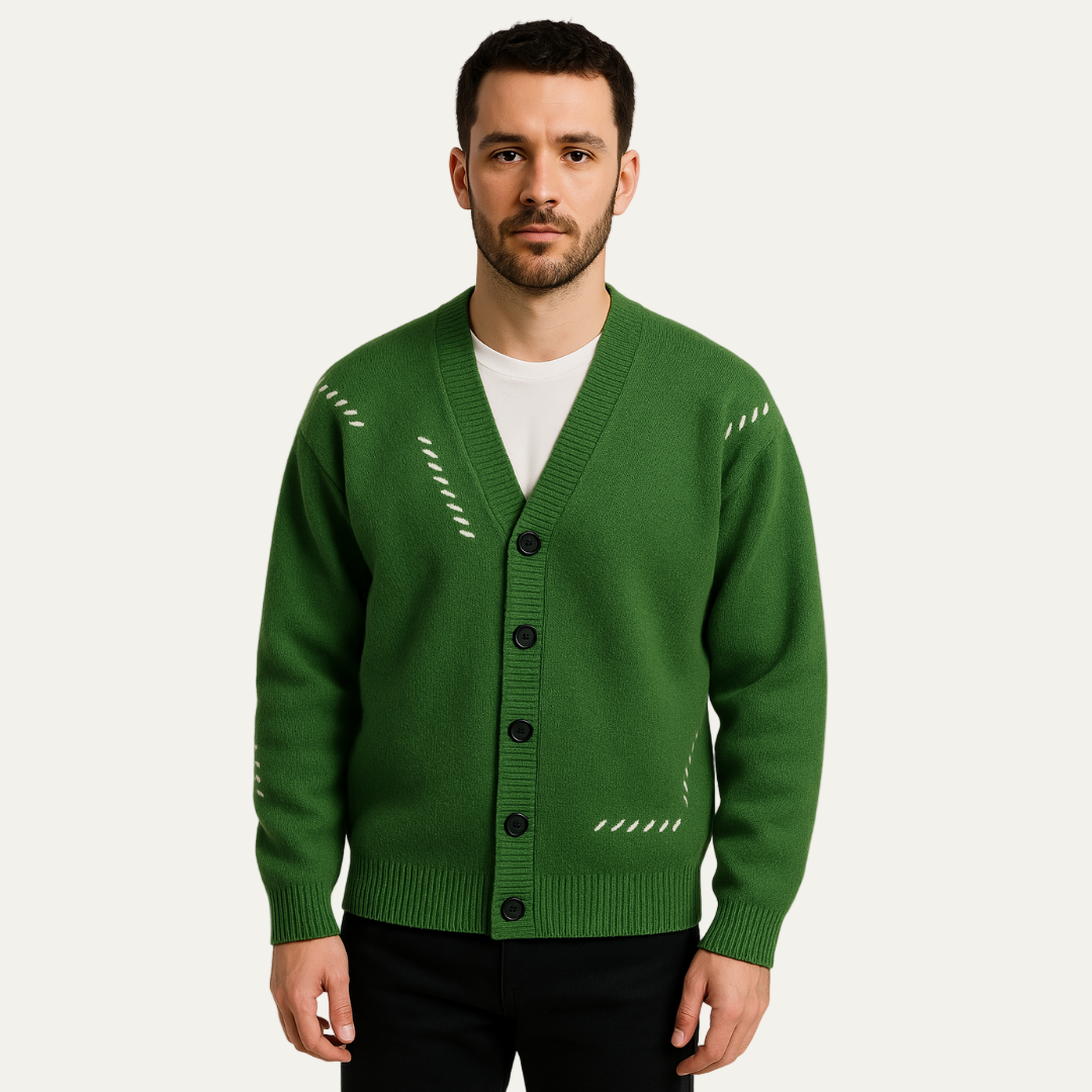 VogeLuxe | Men’s Minimalist V-Neck Cardigan 0