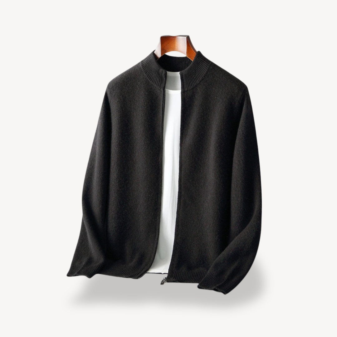 VogeLuxe | Men’s Minimalist Zip Knit Cardigan 2