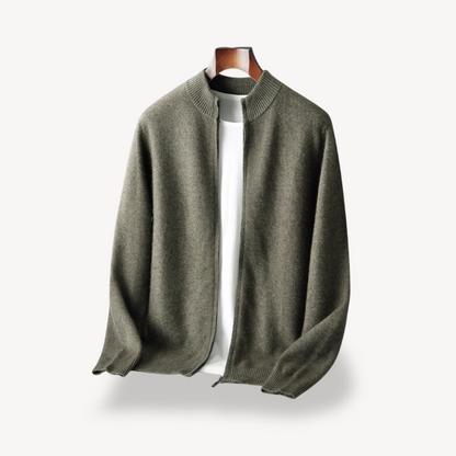 VogeLuxe | Men’s Minimalist Zip Knit Cardigan 4