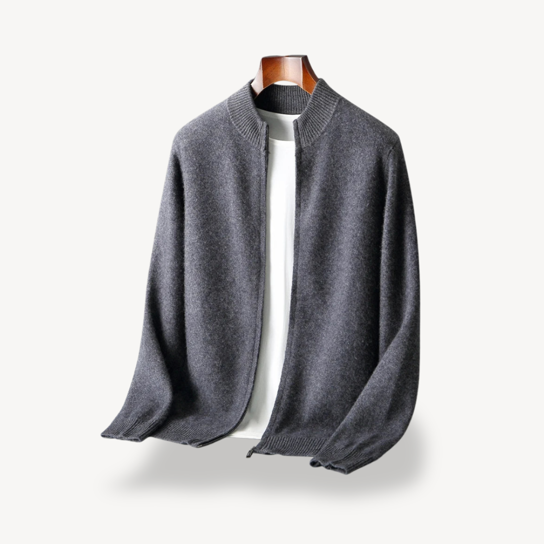 VogeLuxe | Men’s Minimalist Zip Knit Cardigan 5