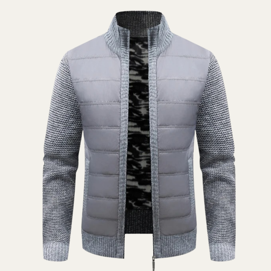 VogeLuxe | Men’s Mixed-Media Puffer Knit Jacket 0