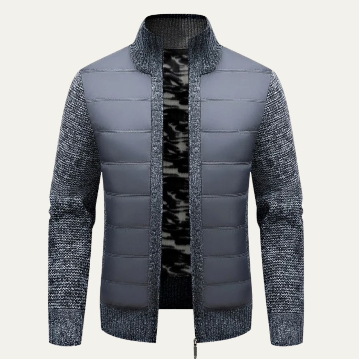 VogeLuxe | Men’s Mixed-Media Puffer Knit Jacket 2