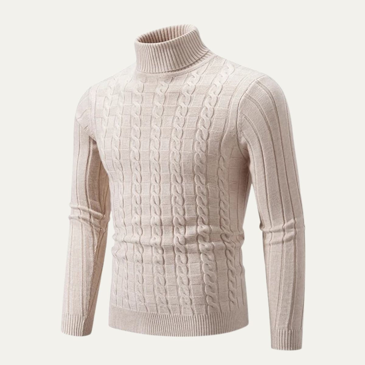 VogeLuxe | Men’s Mixed Knit Turtleneck Sweater 0
