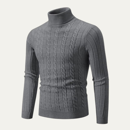 VogeLuxe | Men’s Mixed Knit Turtleneck Sweater 5
