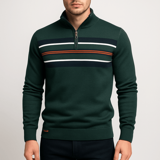 VogeLuxe | Men’s Mock Neck Ribbed Knit Pullover 0