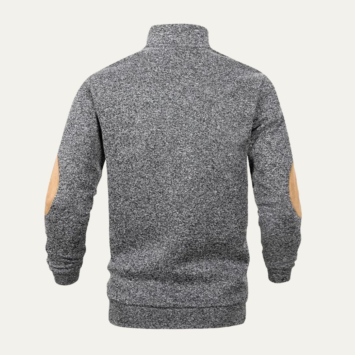 VogeLuxe | Men’s Mock Neck Suede Trim Pullover 2