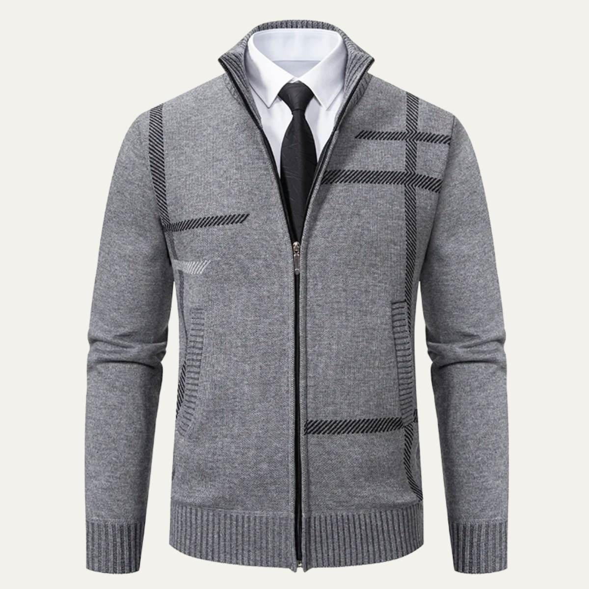VogeLuxe | Men’s Modern Geometric Cardigan 4