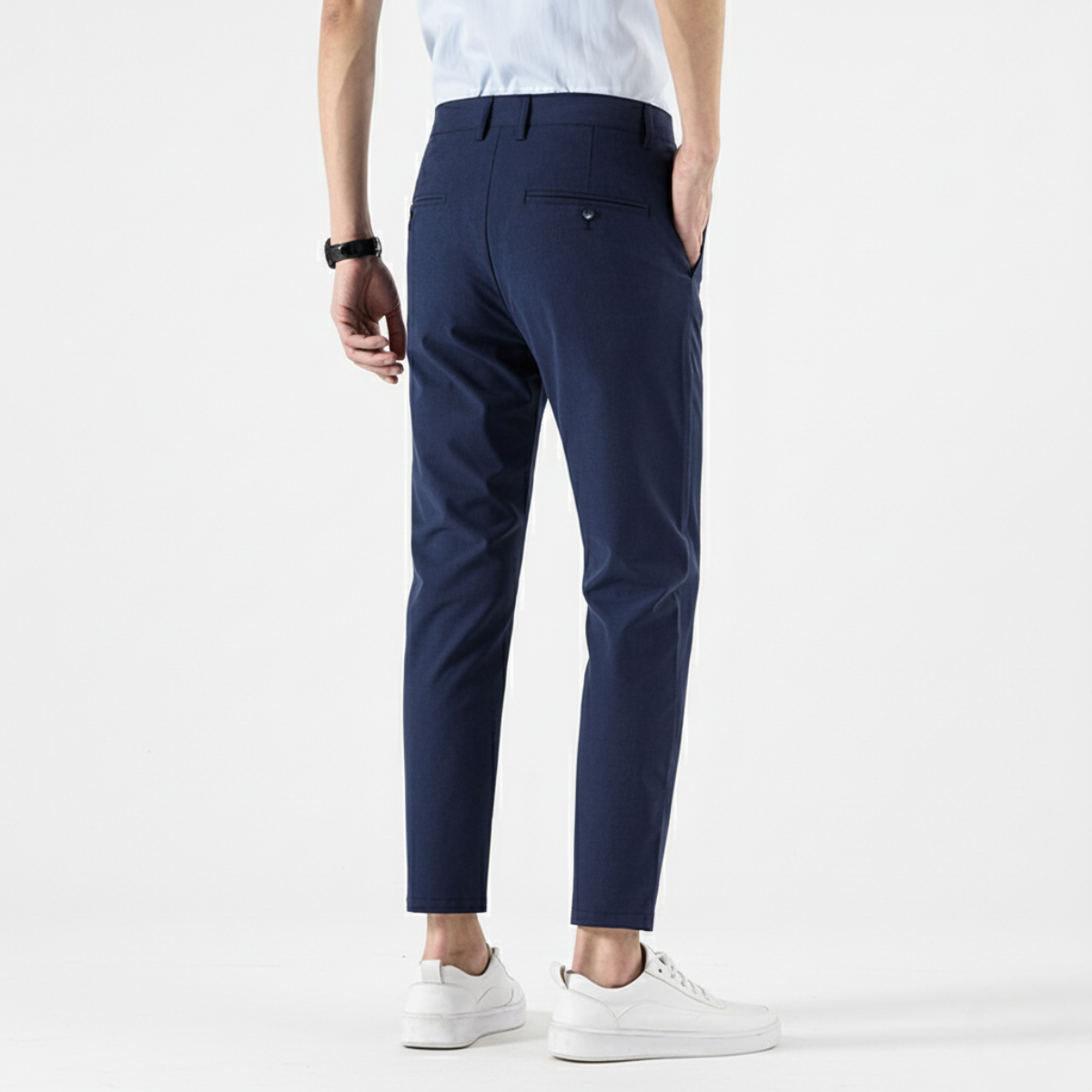 VogeLuxe | Men’s Modern Slim Cropped Trousers 3