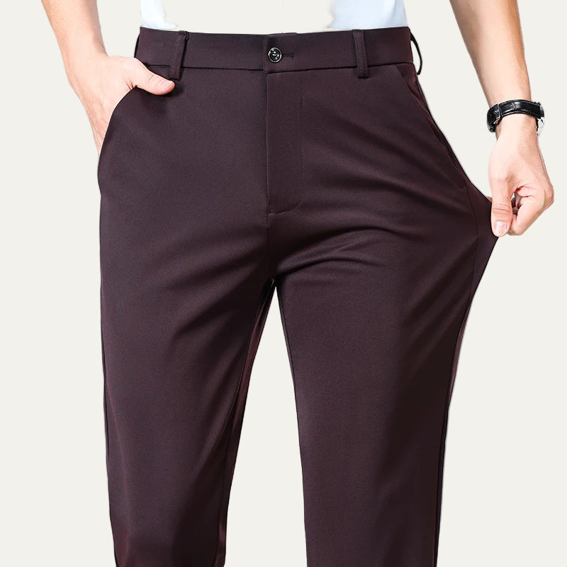 VogeLuxe | Men’s Modern Stretch Flat-Front Trousers 1