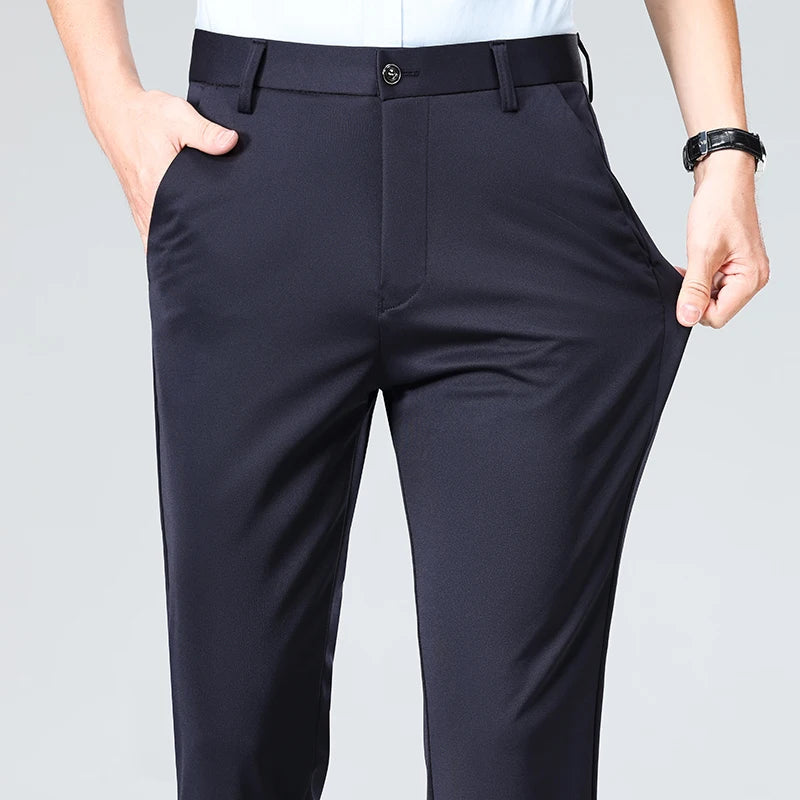 VogeLuxe | Men’s Modern Stretch Flat-Front Trousers 2