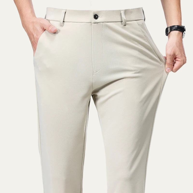 VogeLuxe | Men’s Modern Stretch Flat-Front Trousers 4