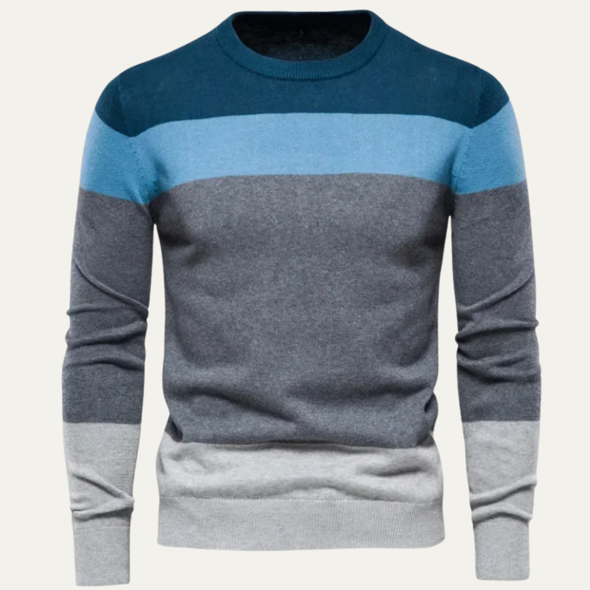 VogeLuxe | Men’s Ombre Striped Crewneck Sweater 0