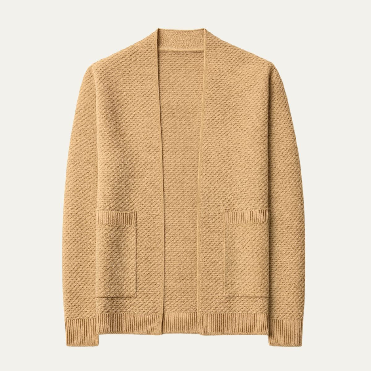 VogeLuxe | Men’s Open-Front Shawl-Collar Cardigan 4