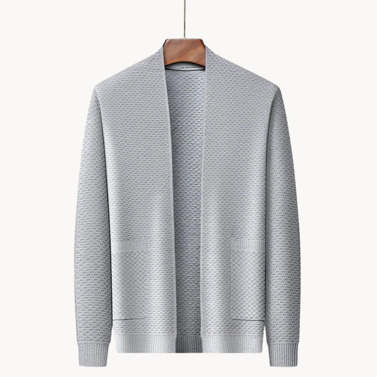 VogeLuxe | Men’s Open-Front Shawl-Collar Cardigan 5