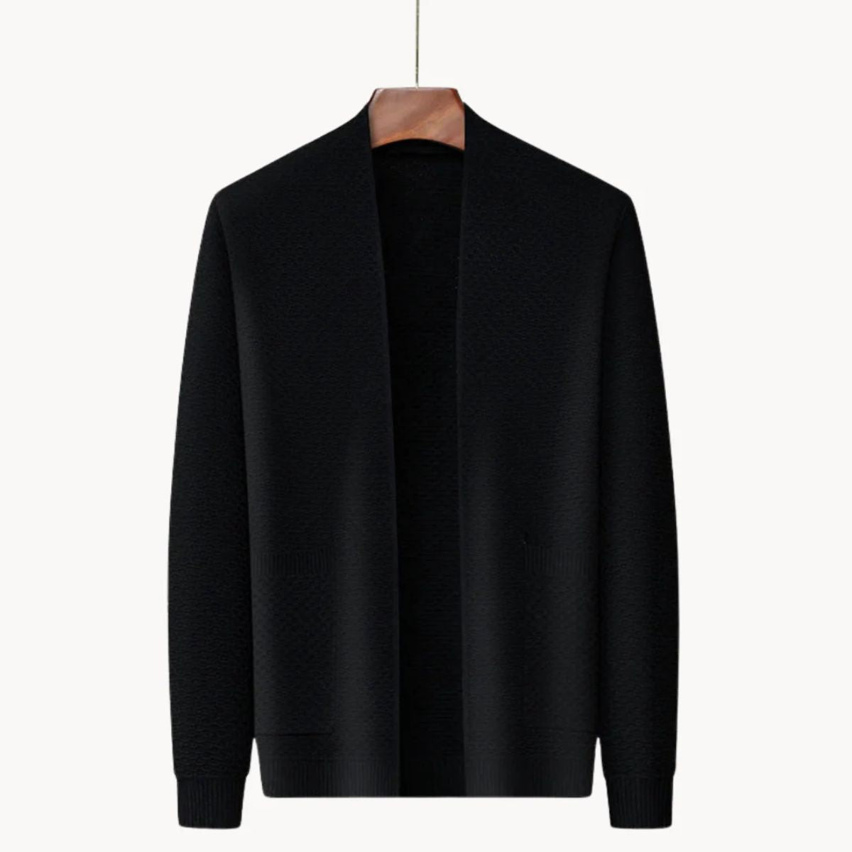 VogeLuxe | Men’s Open-Front Shawl-Collar Cardigan 6