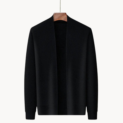 VogeLuxe | Men’s Open-Front Shawl-Collar Cardigan 6
