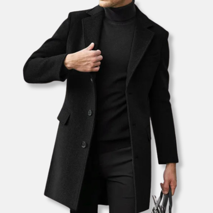 VogeLuxe | Men’s Oversized Double-Breasted Knee-Length Overcoat 0