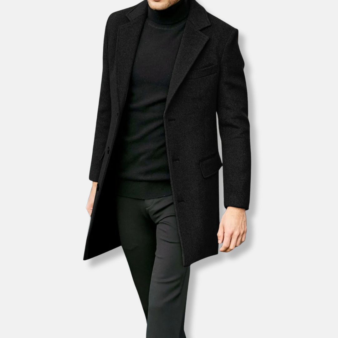 VogeLuxe | Men’s Oversized Double-Breasted Knee-Length Overcoat 1