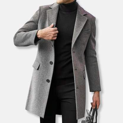 VogeLuxe | Men’s Oversized Double-Breasted Knee-Length Overcoat 2