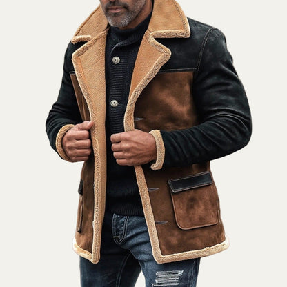 VogeLuxe | Men’s Patchwork Suede Jacket 2