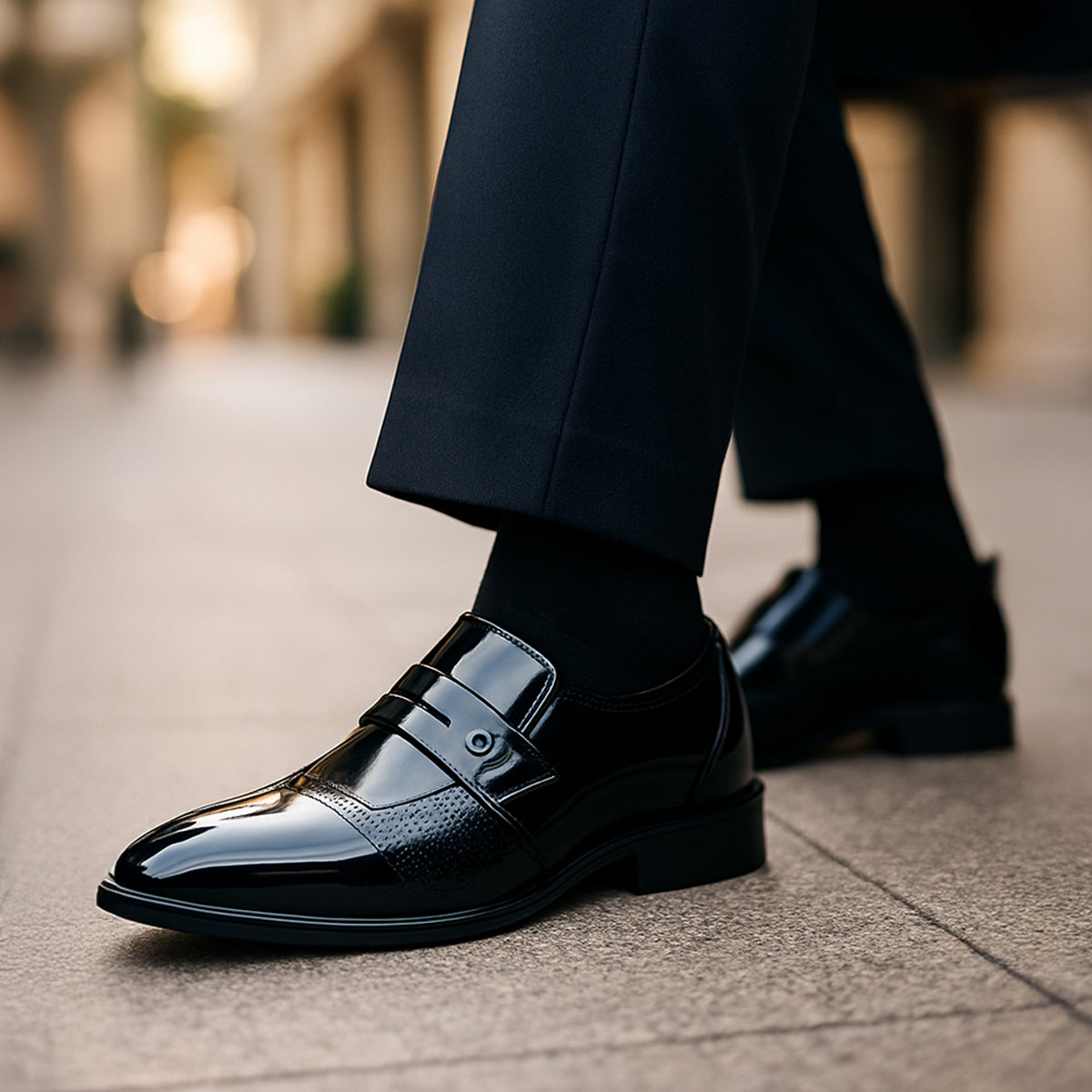 VogeLuxe | Men’s Patent Leather Slip-On Dress Shoe 6