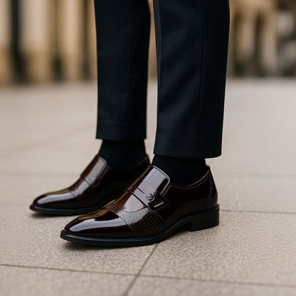 VogeLuxe | Men’s Patent Leather Slip-On Dress Shoe 7