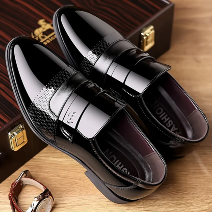 VogeLuxe | Men’s Patent Leather Slip-On Dress Shoe 8