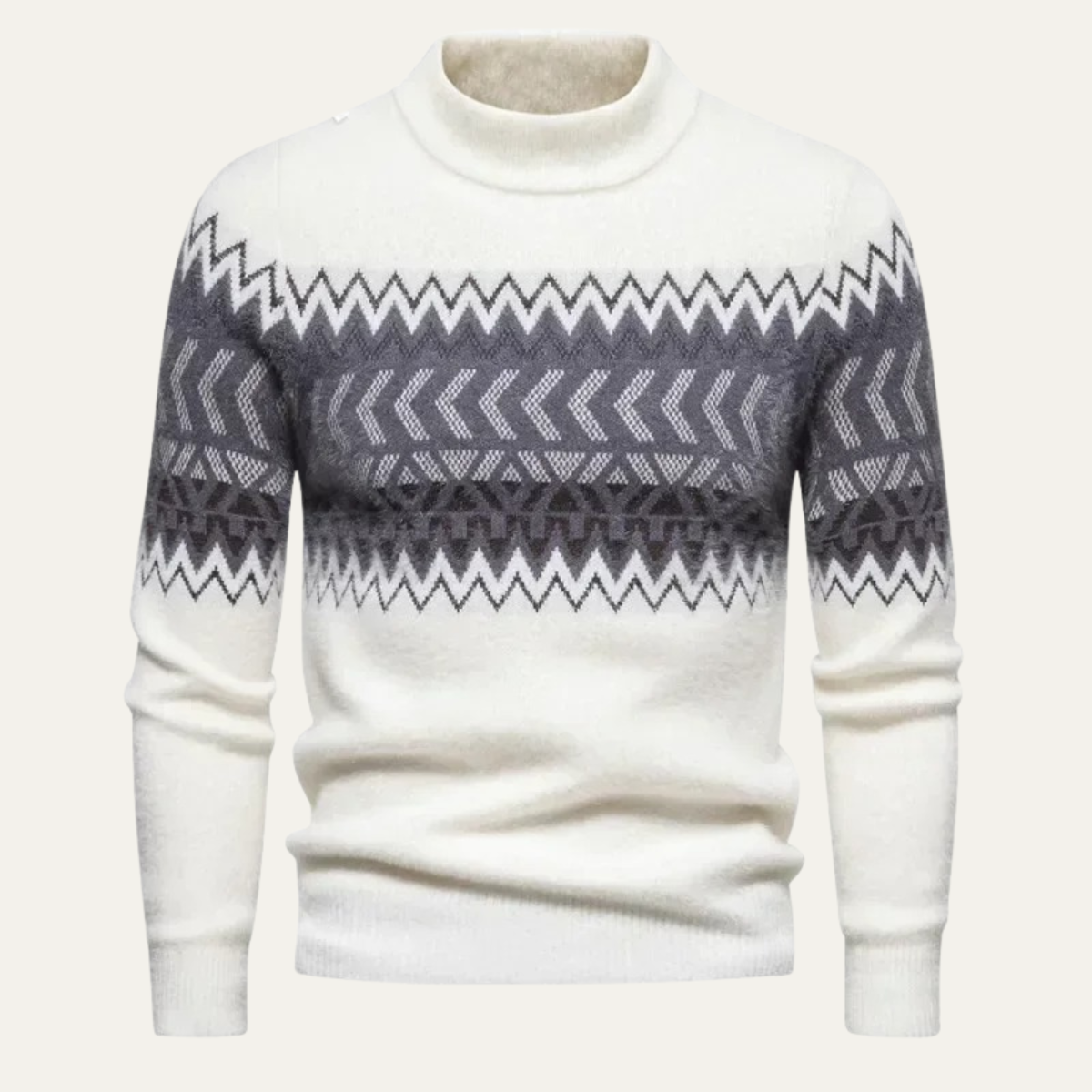 VogeLuxe | Men’s Patterned Knit Turtleneck Sweater 0