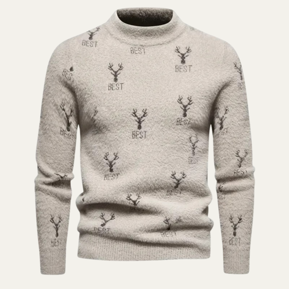 VogeLuxe | Men’s Patterned Knit Turtleneck Sweater 4