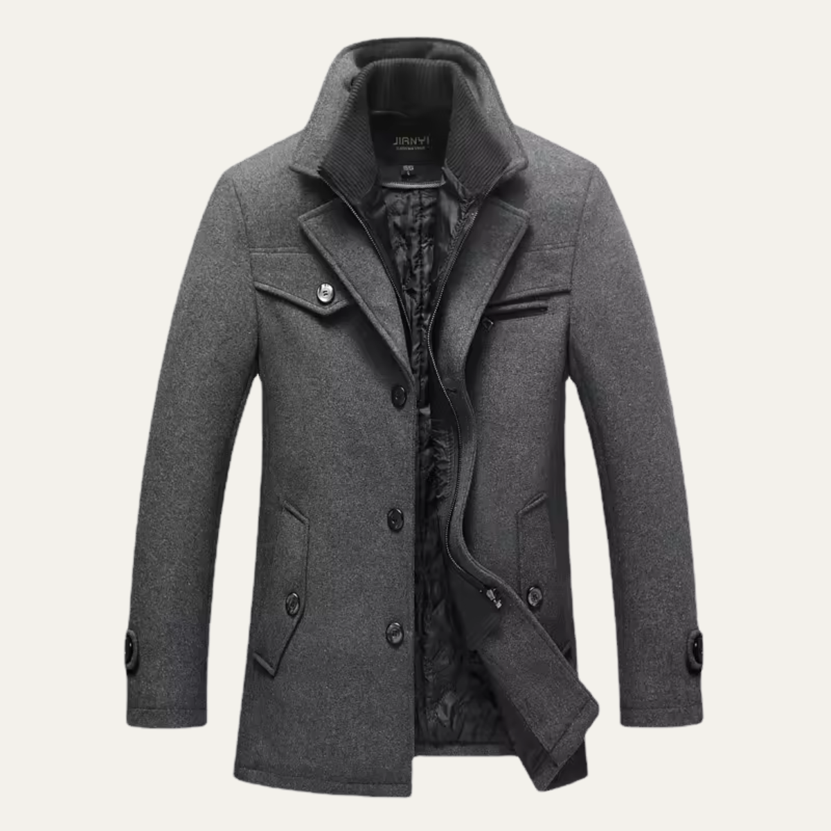 VogeLuxe | Men’s Peacoat-Style Winter Coat 10