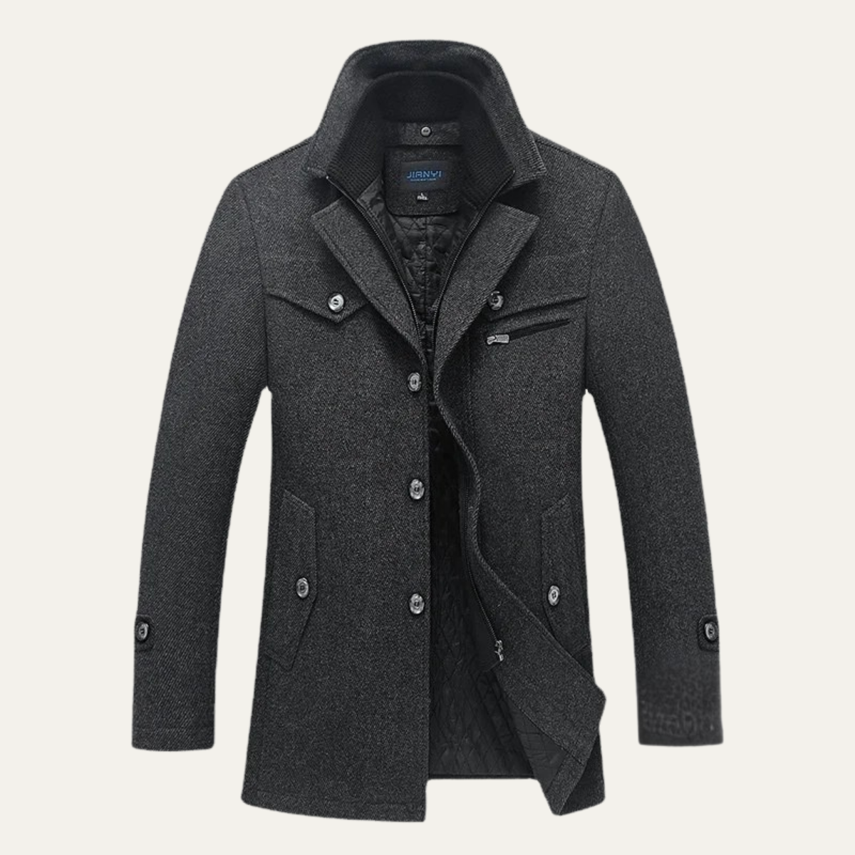 VogeLuxe | Men’s Peacoat-Style Winter Coat 11