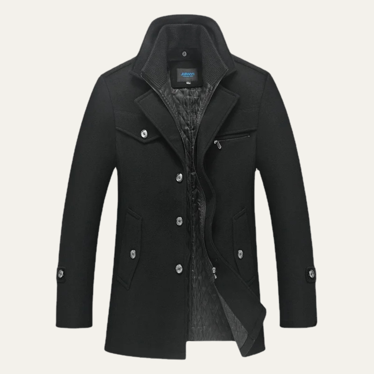 VogeLuxe | Men’s Peacoat-Style Winter Coat 12