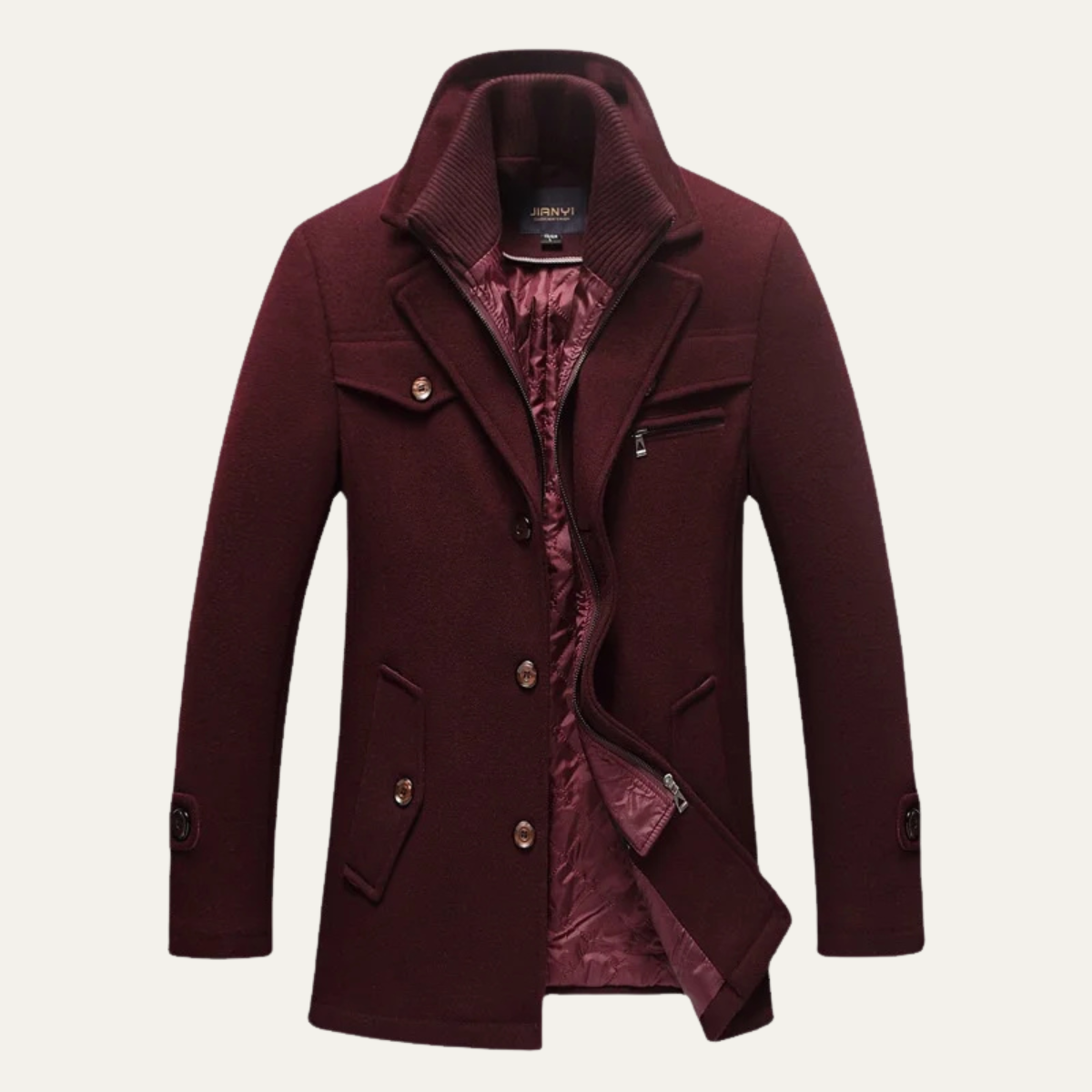VogeLuxe | Men’s Peacoat-Style Winter Coat 9
