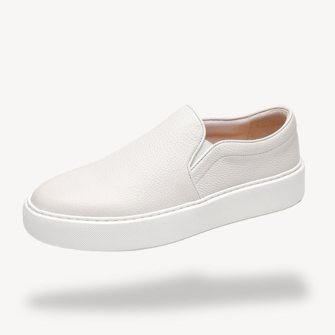 VogeLuxe | Men’s Pebbled Leather Slip-On Sneakers 0