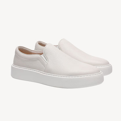 VogeLuxe | Men’s Pebbled Leather Slip-On Sneakers 4